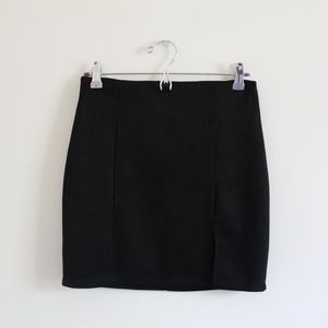 Black Velvet Skirt w/ Front Slit